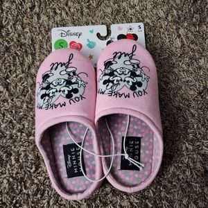 Disney Mickey & Minnie Mouse Pink 'You Make My Heart Full' Slippers